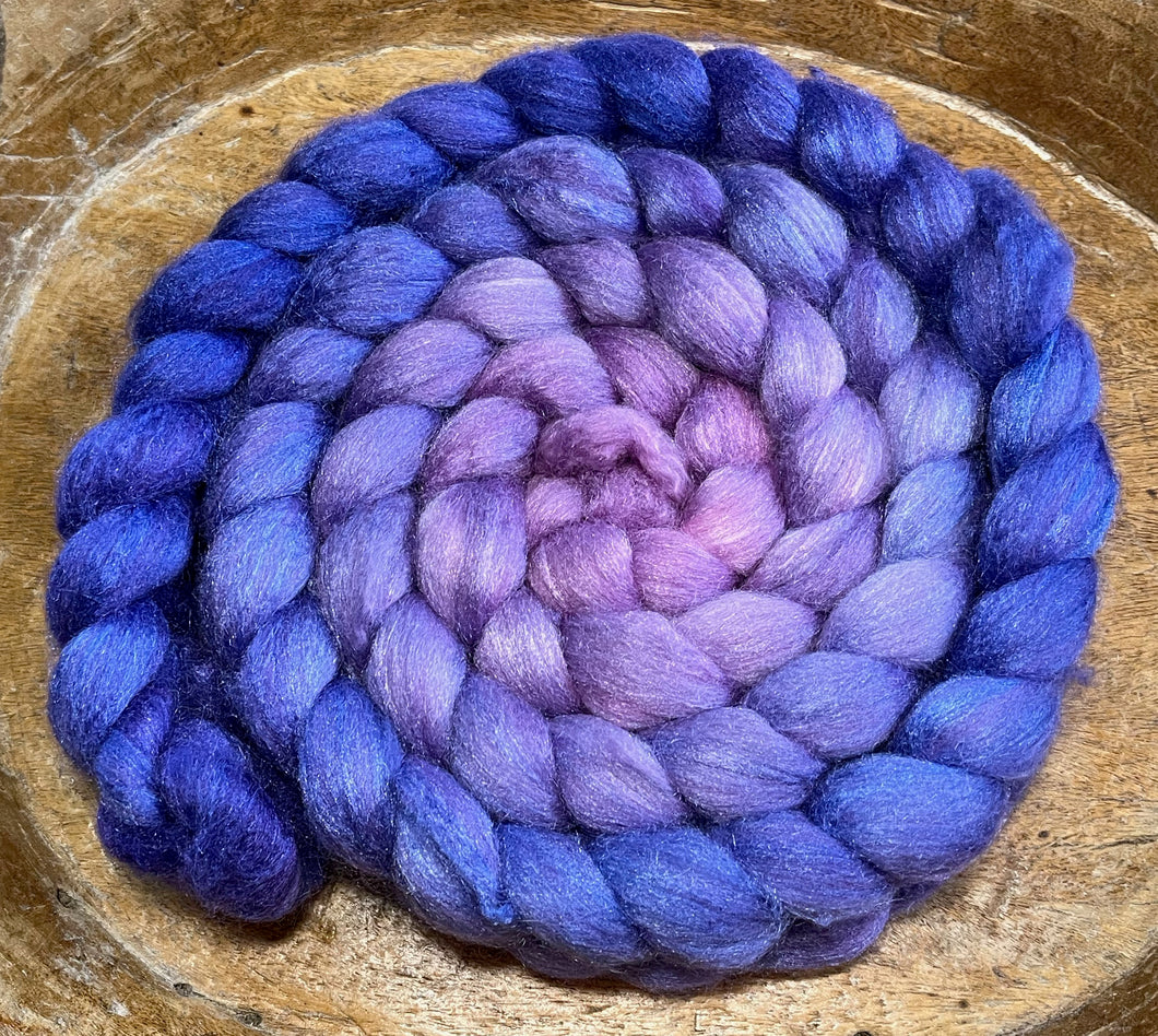 Cashmere/Tussah Silk/Polwarth  1/3 each Custom Blended Combed Top  5.15 oz.  High Society